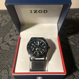 IZOD Black and Silver Chronograph Watch